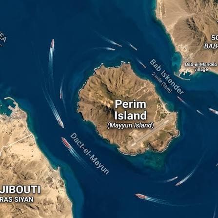 Perim Island no longer under Houthi control by...? card icon