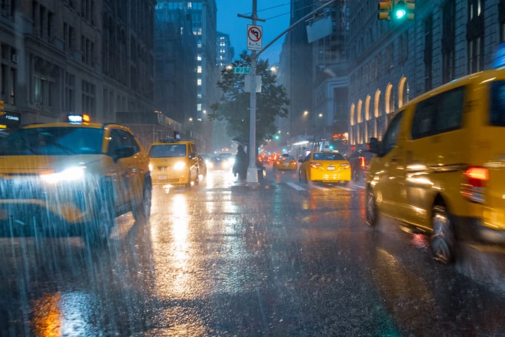 Precipitation in NYC in October? card icon