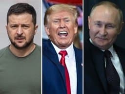 Trump, Putin, and Zelensky seen together before 2027? card icon